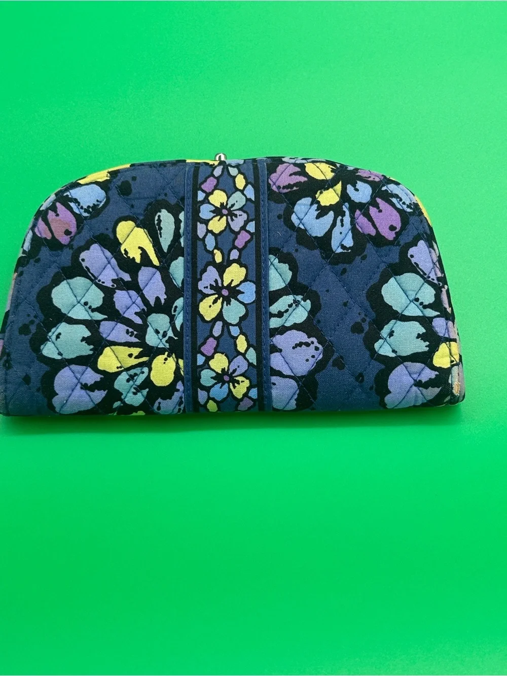 Vera Bradley Navy Floral Quilted Clutch Wallet